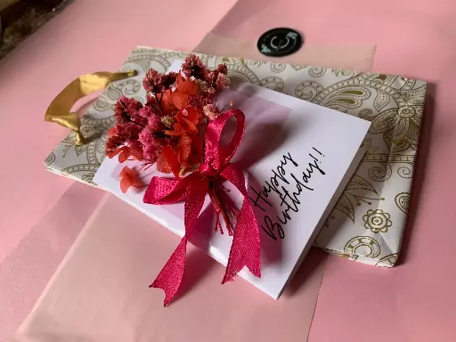 Petals of Love: Handmade Dried Flower Card